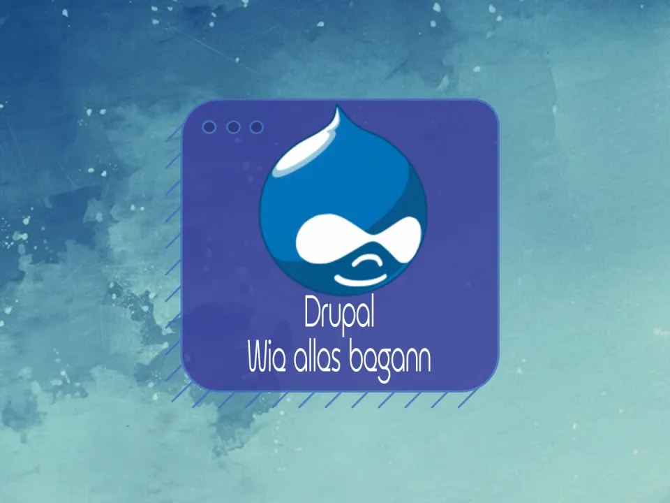 Drupal-Logo auf blauem Aquarell-Hintergrund